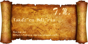 Takács Mária névjegykártya